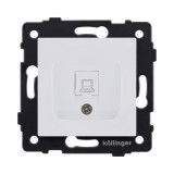 Розетка Ethernet RJ45 Cat.6 Kollinger REA-018WM, белый матовый