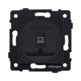 Розетка Ethernet RJ45 Cat.6 Kollinger REA-018BM, черный матовый