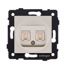 Розетка двойная Ethernet RJ45 Cat.6 Kollinger REA-019GD, золотой
