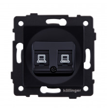 Розетка двойная Ethernet RJ45 Cat.5 Kollinger REA-015BK, черный