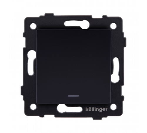 Выключатель 1-клавишный 10А/250В с LED подсветкой Kollinger REA-S-002BK, черный