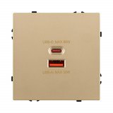 Розетка USB A+C 65W Kollinger Eclipse EC-024GD, золотой