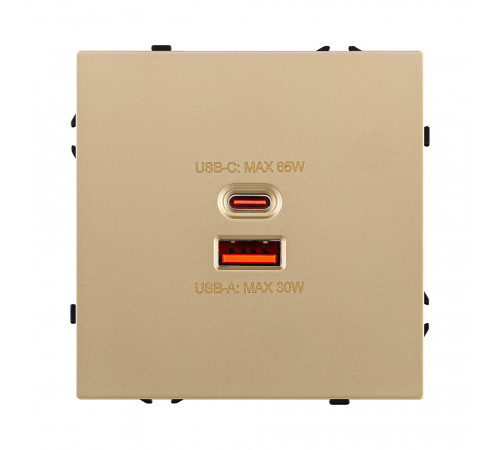 Розетка USB A+C 65W Kollinger Eclipse EC-024GD, золотой