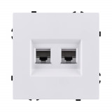 Розетка двойная Ethernet RJ45 Cat.6 Kollinger Eclipse EC-018WG, белый глянцевый