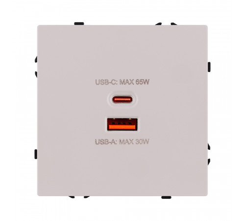 Розетка USB A+C 65W Kollinger Eclipse EC-024CM, кашемир матовый
