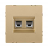 Розетка двойная Ethernet RJ45 Cat.6 Kollinger Eclipse EC-018GD, золотой