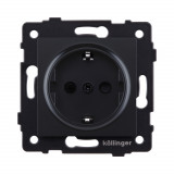 Розетка штепсельная SCHUKO 16A/250 В Kollinger REA-002BM, черный матовый