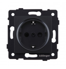 Розетка штепсельная SCHUKO 16A/250 В Kollinger REA-002BM, черный матовый