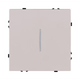 Выключатель кнопочный 1-клавишный 10А/250В с LED подсветкой Kollinger Eclipse EC-012CM, кашемир матовый