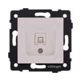 Розетка Ethernet RJ45 Cat.6 Kollinger REA-018CM, кашемир матовый