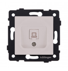 Розетка Ethernet RJ45 Cat.6 Kollinger REA-018CM, кашемир матовый