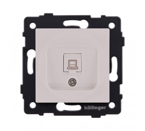 Розетка Ethernet RJ45 Cat.6 Kollinger REA-018CM, кашемир матовый