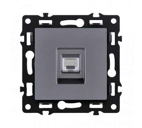 Розетка Ethernet RJ45 Cat.6 Kollinger Asthetik AS-017GY, серый