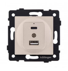 Розетка USB A+C 20W Kollinger REA-037GD, золотой
