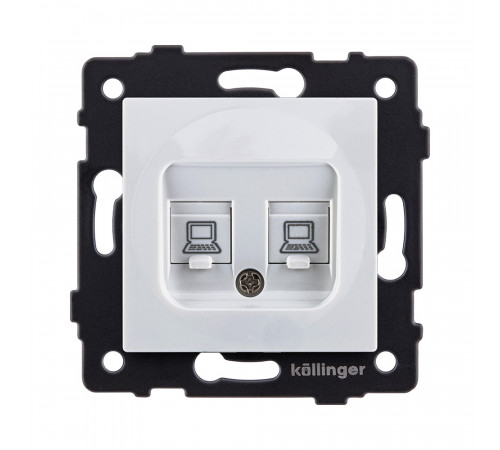 Розетка двойная Ethernet RJ45 Cat.6 Kollinger REA-019WH, белый