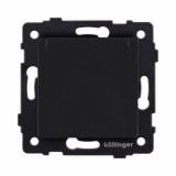 Розетка штепсельная SCHUKO 16A/250 В с крышкой Kollinger REA-006BM, черный матовый