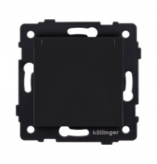 Розетка штепсельная SCHUKO 16A/250 В с крышкой Kollinger REA-006BM, черный матовый