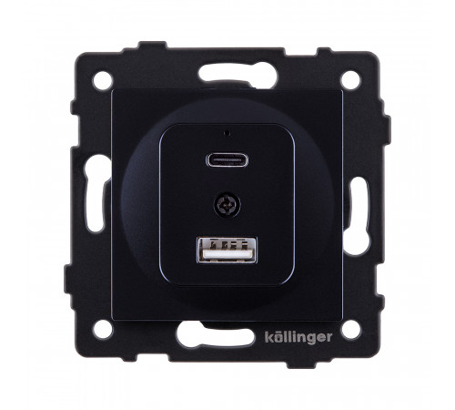 Розетка USB A+C 20W Kollinger REA-037BK, черный