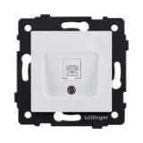 Розетка телефонная RJ11 Kollinger REA-009WM, белый матовый
