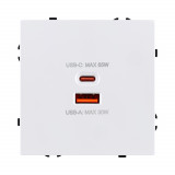 Розетка USB A+C 65W Kollinger Eclipse EC-024WH, белый матовый