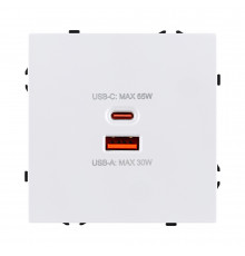 Розетка USB A+C 65W Kollinger Eclipse EC-024WH, белый матовый