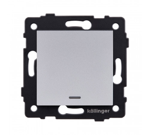 Выключатель 1-клавишный перекрестный 10А/250В с LED подсветкой Kollinger REA-S-015GY, серый