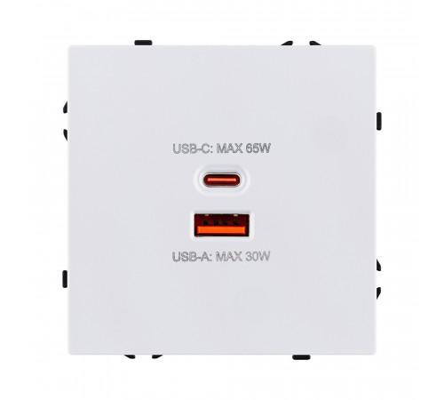Розетка USB A+C 65W Kollinger Eclipse EC-024WG, белый глянцевый