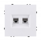 Розетка двойная Ethernet RJ45 Cat.6 Kollinger Eclipse EC-018WH, белый матовый