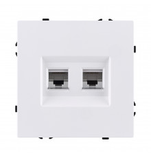 Розетка двойная Ethernet RJ45 Cat.6 Kollinger Eclipse EC-018WH, белый матовый