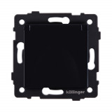 Розетка штепсельная SCHUKO 16A/250 В с крышкой Kollinger REA-006BK, черный