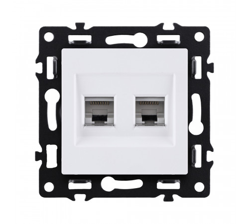 Розетка двойная Ethernet RJ45 Cat.6 Kollinger Asthetik AS-018WH, белый
