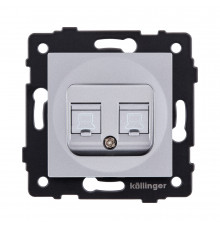 Розетка двойная Ethernet RJ45 Cat.5 Kollinger REA-015GY, серый
