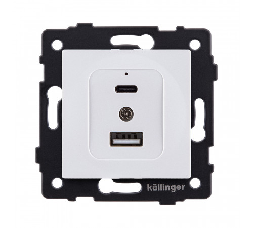 Розетка USB A+C 20W Kollinger REA-037WH, белый