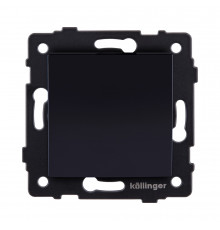 Выключатель 1-клавишный проходной 10А/250В, изогнутый Kollinger REA-R-003BK, черный
