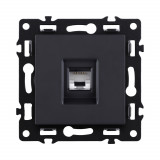 Розетка Ethernet RJ45 Cat.6 Kollinger Asthetik AS-017BK, черный