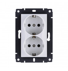 Розетка штепсельная SCHUKO двойная 16A/250 В Kollinger REA-032WH, белый