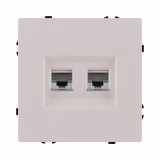 Розетка двойная Ethernet RJ45 Cat.6 Kollinger Eclipse EC-018CM, кашемир матовый