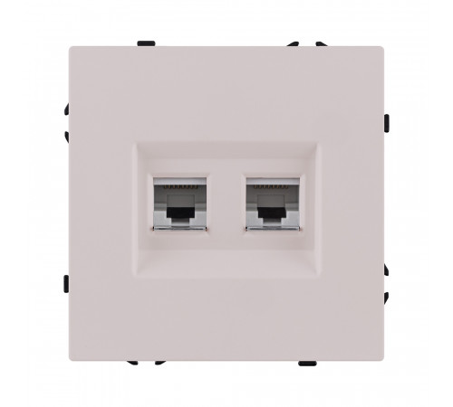 Розетка двойная Ethernet RJ45 Cat.6 Kollinger Eclipse EC-018CM, кашемир матовый