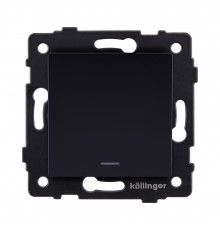 Выключатель 1-клавишный перекрестный 10А/250В с LED подсветкой Kollinger REA-S-015BK, черный