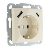 Розетка с заземлением USB A+C 2 гнезда LAVERO 1010200303, Слоновая кость