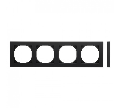 Рамка 4 поста LAVERO Classic 1013600144, Черный матовый