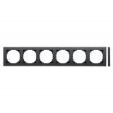 Рамка 6 постов LAVERO Classic 1012300146, Антрацит