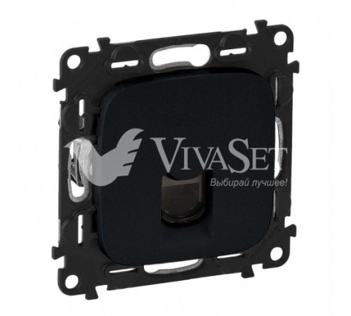 Розетка компьютерная одинарная 6 кат, RJ 45, UTP , матовый Legrand Valena Allure, черный