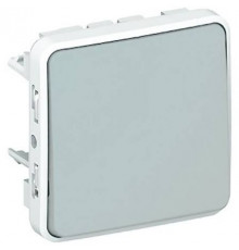 Кнопочный выключатель (Н.О.+Н.З. контакты) 10А IP55 Legrand Plexo, серый
