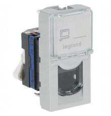 Розетка RJ45 (Кат.6 UTP) 1 модуль Legrand Mosaic, белый