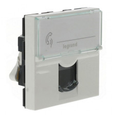 Розетка RJ45 (Кат.6 UTP) 2 модуля LCS2 Legrand Mosaic, белый
