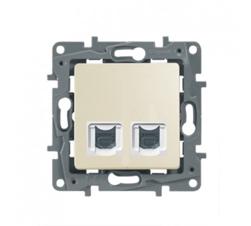 Розетка RJ11+RJ45 кат. 5UTP Legrand/IEK Etika, слоновая кость