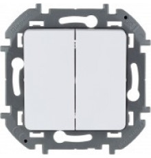 Переключатель двухклавишный Legrand/IEK Inspiria, белый