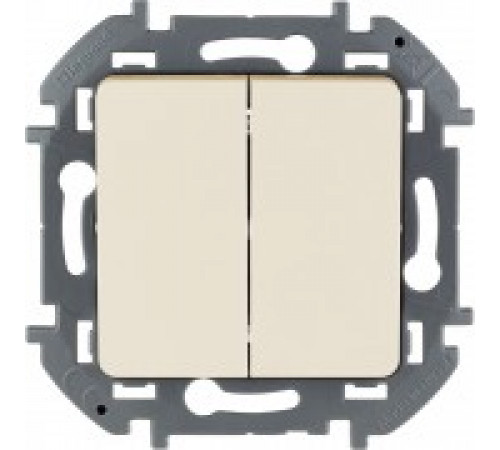 Выключатель двухклавишный 10 AX 250 В~ Legrand/IEK Inspiria, слоновая кость