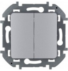 Выключатель двухклавишный 10 AX 250 В~ Legrand/IEK Inspiria, алюминий